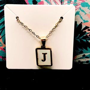 Monogram Letter “J” Pendant Necklace